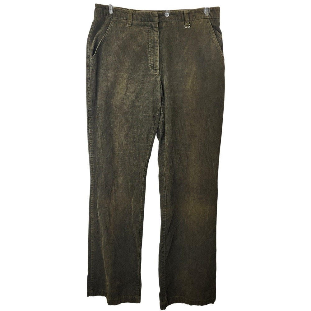 New York & Company Corduroy Pants 8 Olive Green Straight Leg Cotton Gorpcore